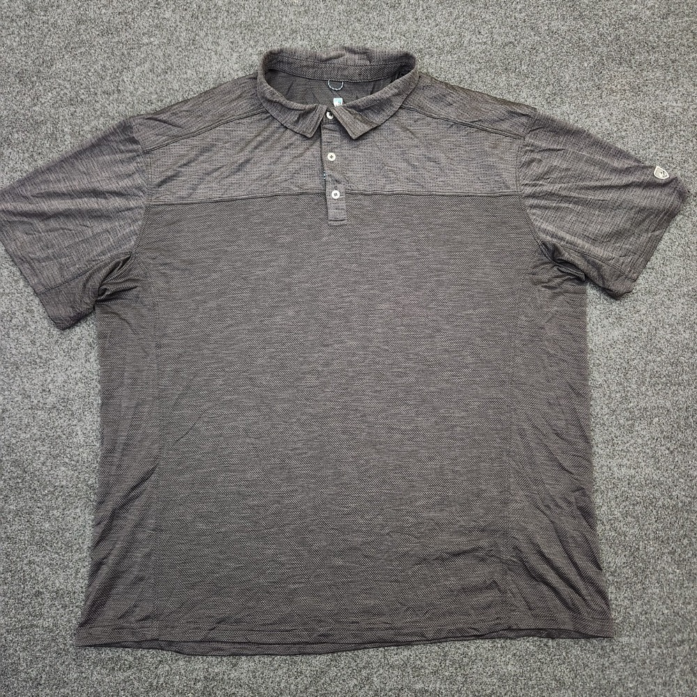 KUHL Mens 3XL Black Engineered Polo Shirt Short Sleeve Hiking Mountains Outdoors